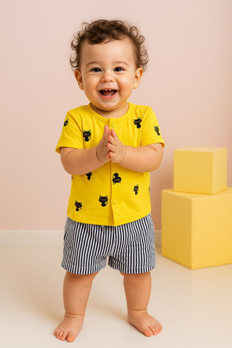 خرید ست بچگانه نخ پنبه برند Happylandوارداتی از کره