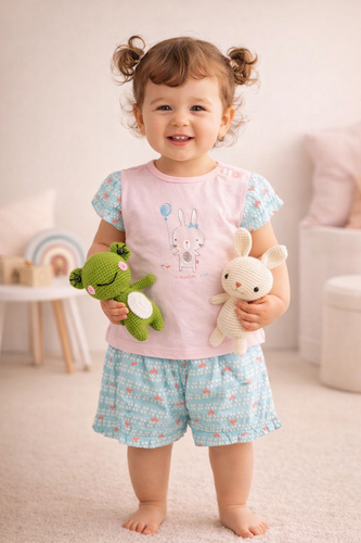 خرید بلوز و شلوارک بچگانه نخ پنبه